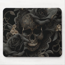 Pad de souris à crâne floral