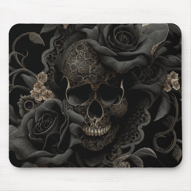 Tapis De Souris Pad de souris à crâne floral (Devant)