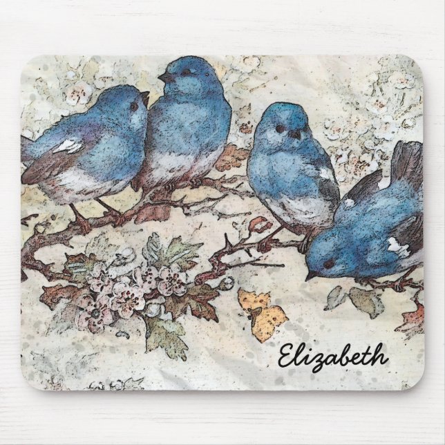 Tapis De Souris Pad de souris Blue Birds (Devant)