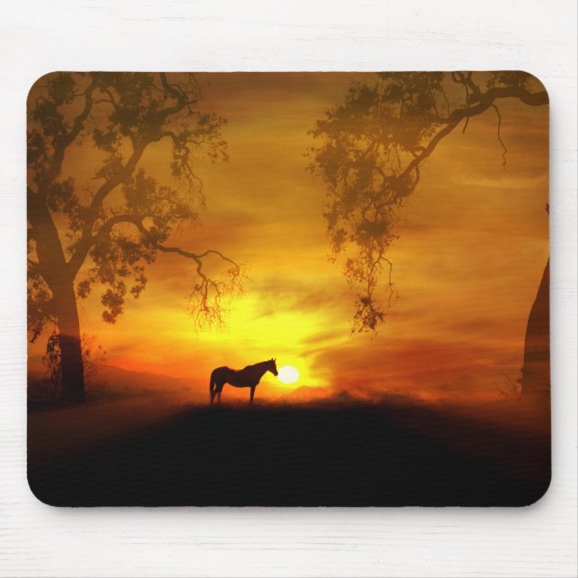 Tapis De Souris Pad de souris Cheval et Sunrise (Devant)