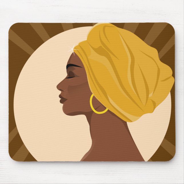 Tapis De Souris Pad de souris de beauté noire (Devant)