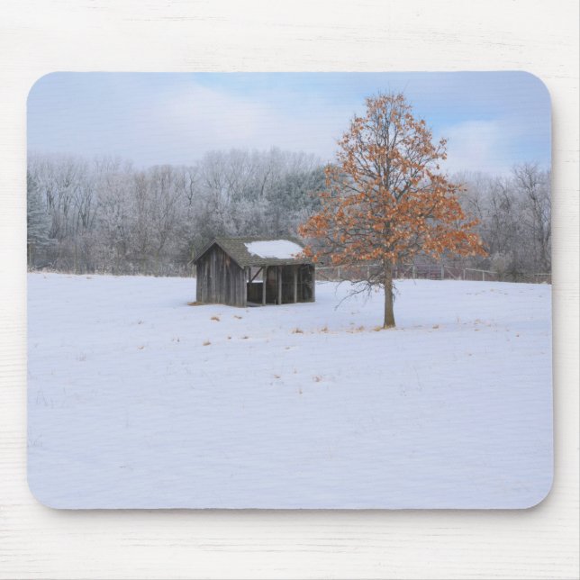 Tapis De Souris Paddock couvert de neige (Devant)