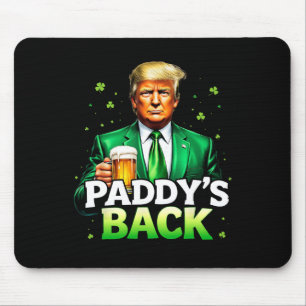 Tapis De Souris Paddy's Back Lucky Trump Bière Shamrock St patrick