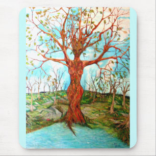 Tapis De Souris Pagan Dryad Tree Goddha Wiccan Nature Art