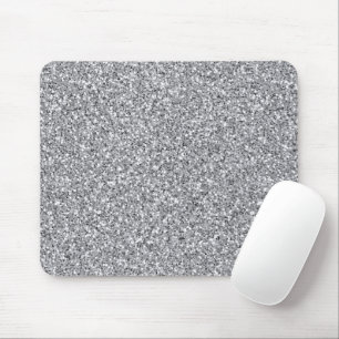 Tapis De Souris Pailleté Argent Métallisé