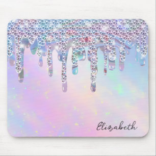 Tapis De Souris Paillettes arc-en-ciel tendance en holographique
