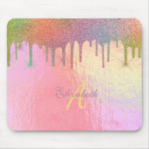 Tapis De Souris Paillettes tendance holographiques à gouttes brill
