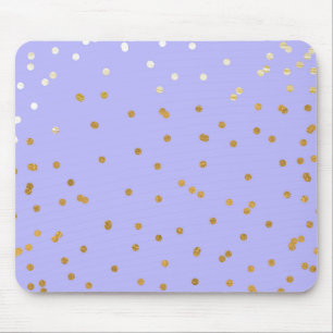 Tapis De Souris Paillettes violettes et orées Points de confettis