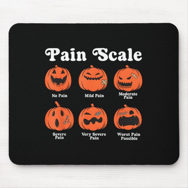 Tapis De Souris Pain Scale Soky Pumpkin Fall Halloween Trauma Nurs (Devant)