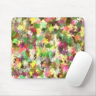 Tapis De Souris Paint Splatter Automne Couleur Feuilles Abstraits