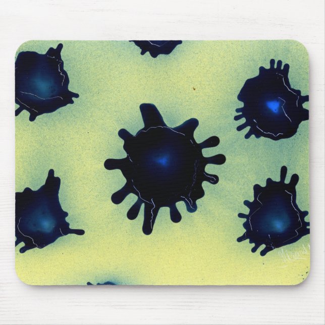 Tapis De Souris Paint Splatter en bleu (Devant)