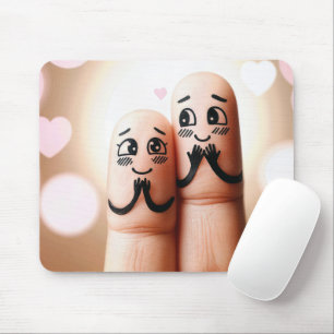 Tapis De Souris Paire de doigts amoureux