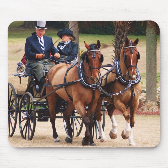 Tapis De Souris paires de chevaux tirant le chariot (Devant)