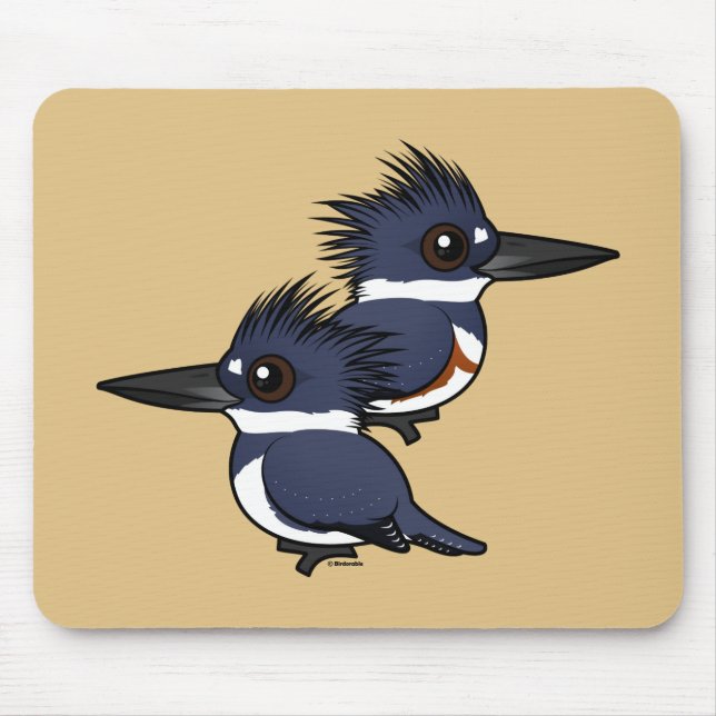 Tapis De Souris Paires de martin-pêcheur ceinturé (Devant)