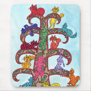Tapis De Souris Paisley Cat Tree of Life