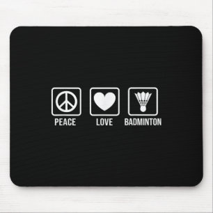 Tapis De Souris Paix Amour Badminton Badminton Joueur Navette Spor