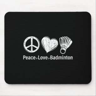 Tapis De Souris Paix Amour Badminton Drôle Sports Joueur Entraîneu