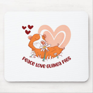 Tapis De Souris Paix Amour Cochons d'Inde Citation Drôle Pour Coch