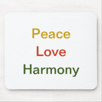 Paix amour harmonie or rouge vert