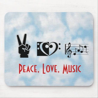 Tapis De Souris Paix, amour, musique