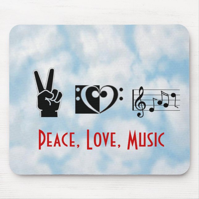 Tapis De Souris Paix, amour, musique (Devant)