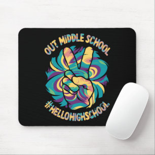 Tapis De Souris Paix dehors Milieu Bonjour Lycée Tie Dye 