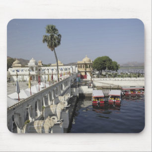 Tapis De Souris Palais Jag Mindar, lac Pichola, Udaipur, Inde.