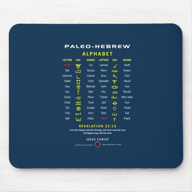 Tapis De Souris Paleo Hébreu (Devant)