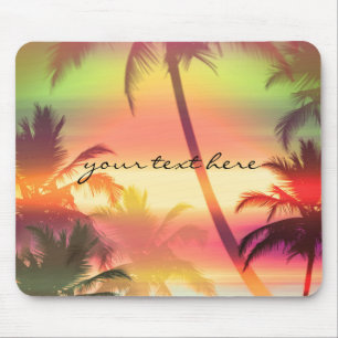 Tapis De Souris Palm Trees Chaleur Tropical Plage Souris d'été