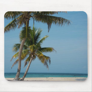 Tapis De Souris Palmier et plage de sable blanc