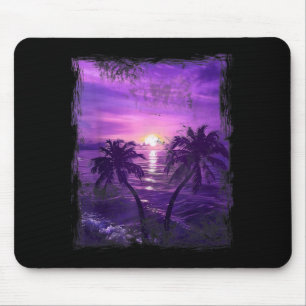 Tapis De Souris Palmier Plage de Mer Tropicale Vacances d'Été