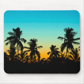 Tapis De Souris Palmiers Artistiques Plage Tropical Sunset Vacance