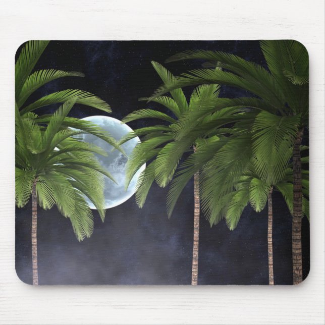 Tapis De Souris Palmiers contre la lune (Devant)