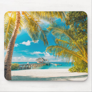 Tapis De Souris Palmiers sur un beau coucher du soleil