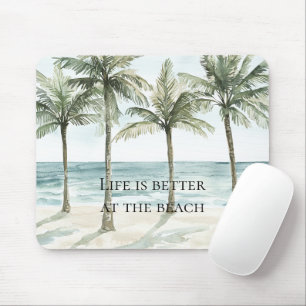 Tapis De Souris Palmiers tropicaux Ocean Beach