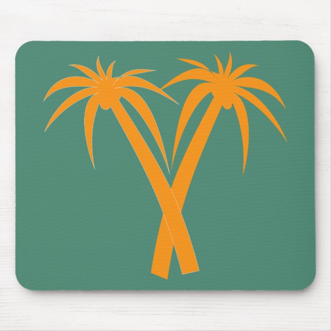 Tapis De Souris Palmiers tropicaux orange été (Devant)