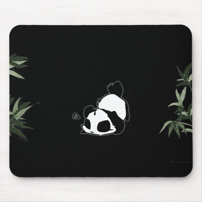 Tapis De Souris Panda chinois noir et blanc - noir (Devant)