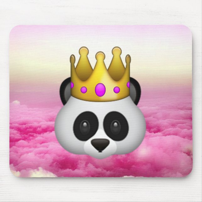 Tapis De Souris Panda couronné d'Emoji (Devant)