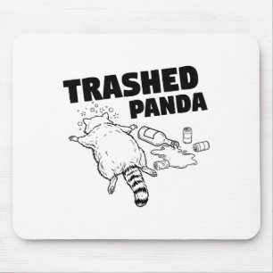 Tapis De Souris Panda Crashed Drôle de Raton laveur ivre _1