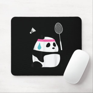 Tapis De Souris Panda de badminton épuisé drôle mignon