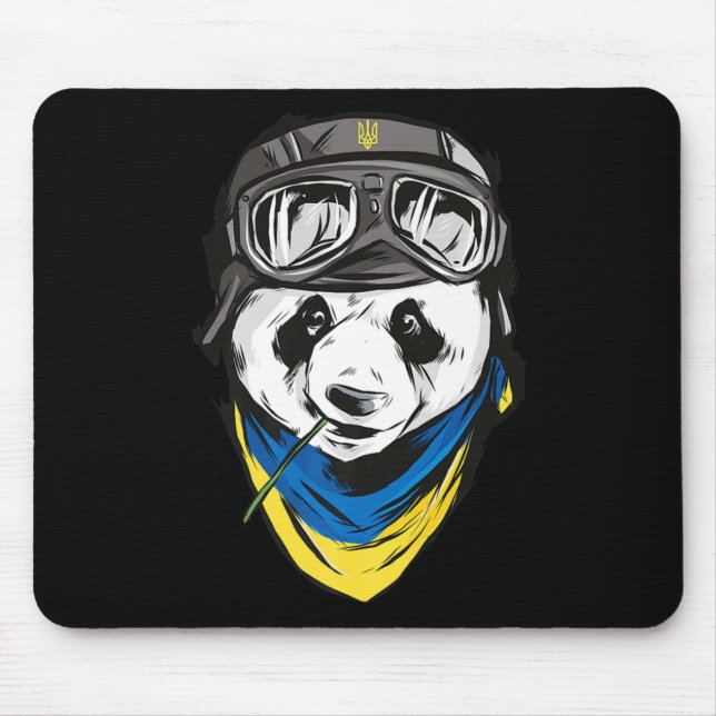 Tapis De Souris Panda drapeau ukrainien souvenir ukrainien ukraini (Devant)