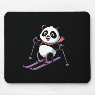 Tapis De Souris Panda intelligent jouant au ski drôle humoristique