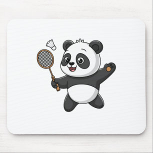 Tapis De Souris Panda Intelligent Jouer Badminton Drôle Humoristiq
