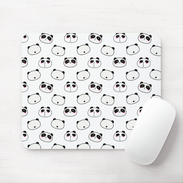 Tapis De Souris Panda noir et blanc Abstrait (Avec souris)