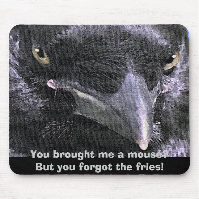 Tapis De Souris Panier à souris "HUNGRY RAVEN" (Devant)