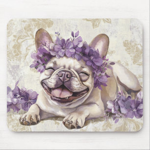 Tapis De Souris Panier à souris violet français pour chien de taur