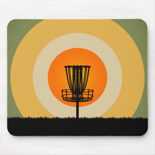 Tapis De Souris Panier de golf sur disque (Devant)