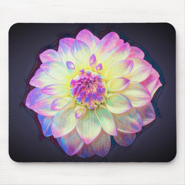 Tapis De Souris Panier de la souris Dahlia en verre tendu (Devant)