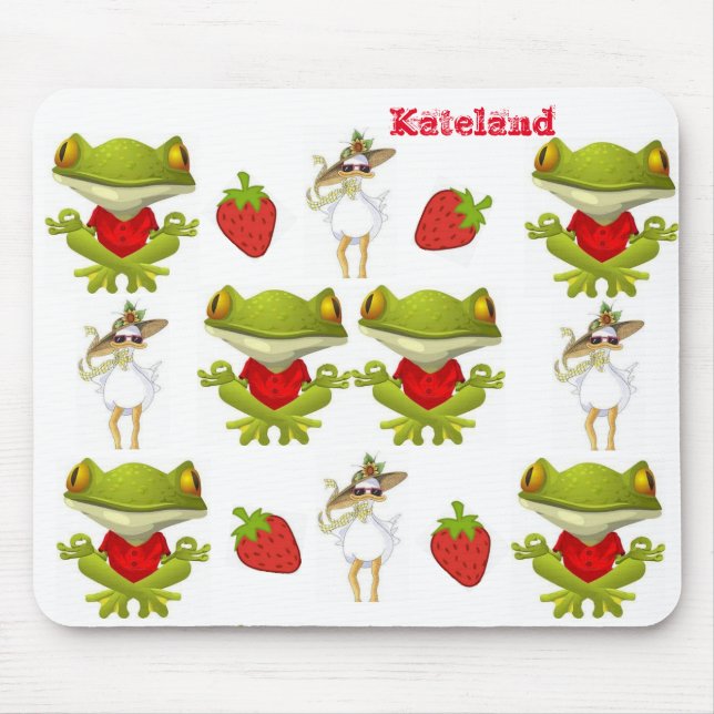 Tapis De Souris Panier de la souris de poulet de grenouille! (Devant)