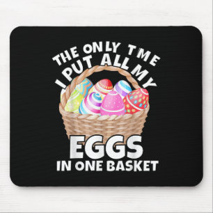 Tapis De Souris Panier de Pâques amusant Humour Adulte Pour Hommes